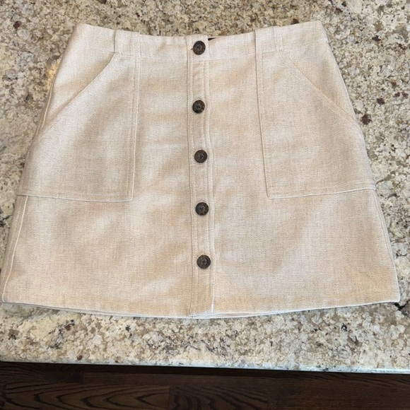 BANANA REPUBLIC Button Front Linen Cotton Blend skirt Size 8 - Picture 10 of 10